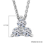 Luxuriant SI-G-H Lab Grown Diamond Trilogy Pendant with Chain (Size 20) in Rhodium Overlay Sterling Silver
