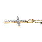 Luxuriant Lab Grown Diamond (SI-GH) Cross Pendant with Chain (Size 20) in 18K Vermeil Yellow Gold Plated Sterling Silver 0.50 Ct.