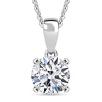Luxuriant Lab Grown Diamond (SI-GH) Pendant with Chain (Size 20) in Rhodium Overlay Sterling Silver 1.05 Ct.