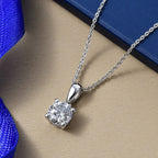 Luxuriant Lab Grown Diamond (SI-GH) Pendant with Chain (Size 20) in Rhodium Overlay Sterling Silver 1.05 Ct.
