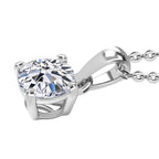 Luxuriant Lab Grown Diamond (SI-GH) Pendant with Chain (Size 20) in Rhodium Overlay Sterling Silver 1.05 Ct.
