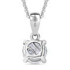 Luxuriant Lab Grown Diamond (SI-GH) Pendant with Chain (Size 20) in Rhodium Overlay Sterling Silver 1.05 Ct.