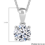 Luxuriant Lab Grown Diamond (SI-GH) Pendant with Chain (Size 20) in Rhodium Overlay Sterling Silver 1.05 Ct.