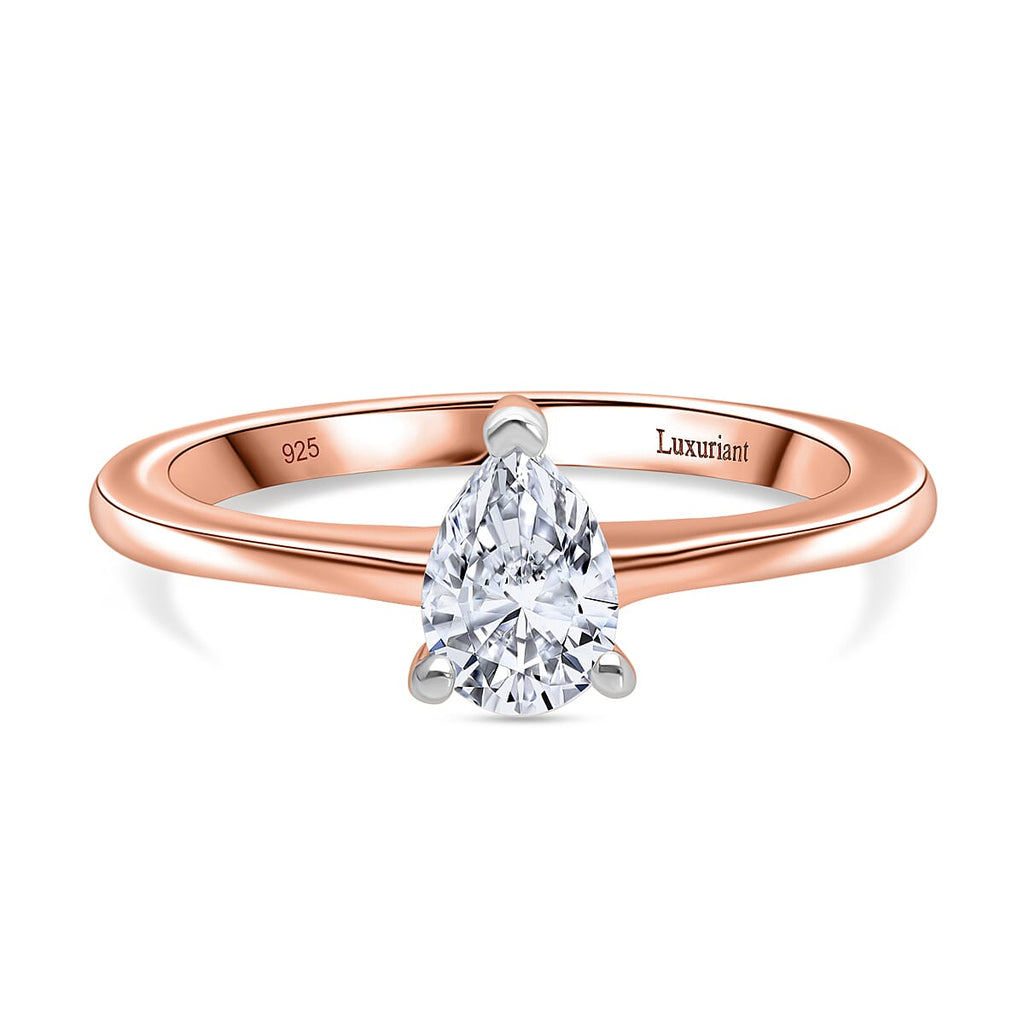 Lab Grown Diamond Ring in Vermeil RGSterling Silver  0.500  Ct.