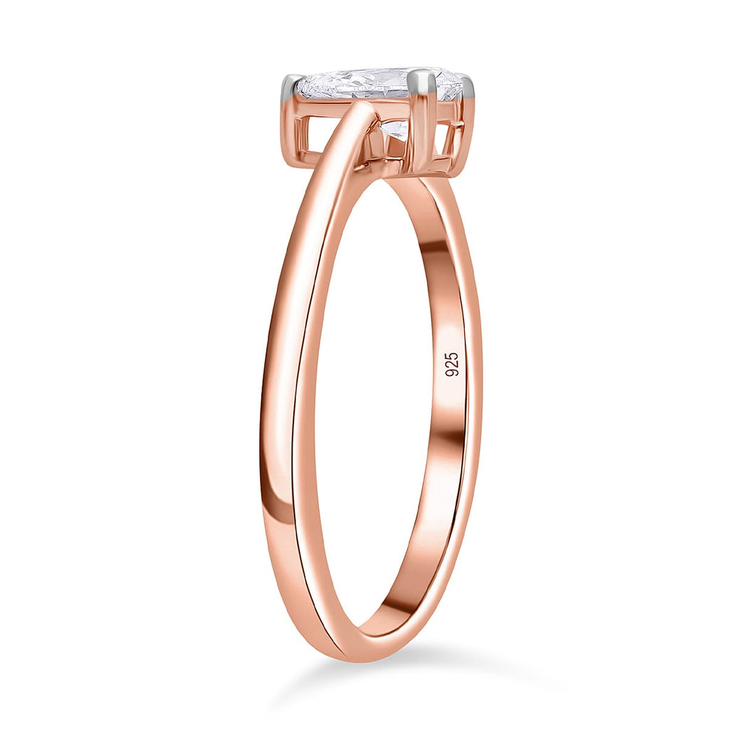 Lab Grown Diamond Ring in Vermeil RGSterling Silver  0.500  Ct.