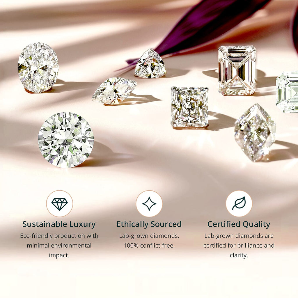 Lab Grown Diamond Ring in Vermeil RGSterling Silver  0.500  Ct.