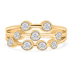 Lab Grown Diamond  Ring in Vermeil YG Sterling Silver 0.51 ct  0.460  Ct.