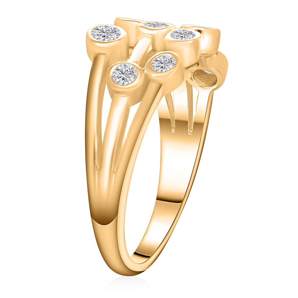 Lab Grown Diamond  Ring in Vermeil YG Sterling Silver 0.51 ct  0.460  Ct.