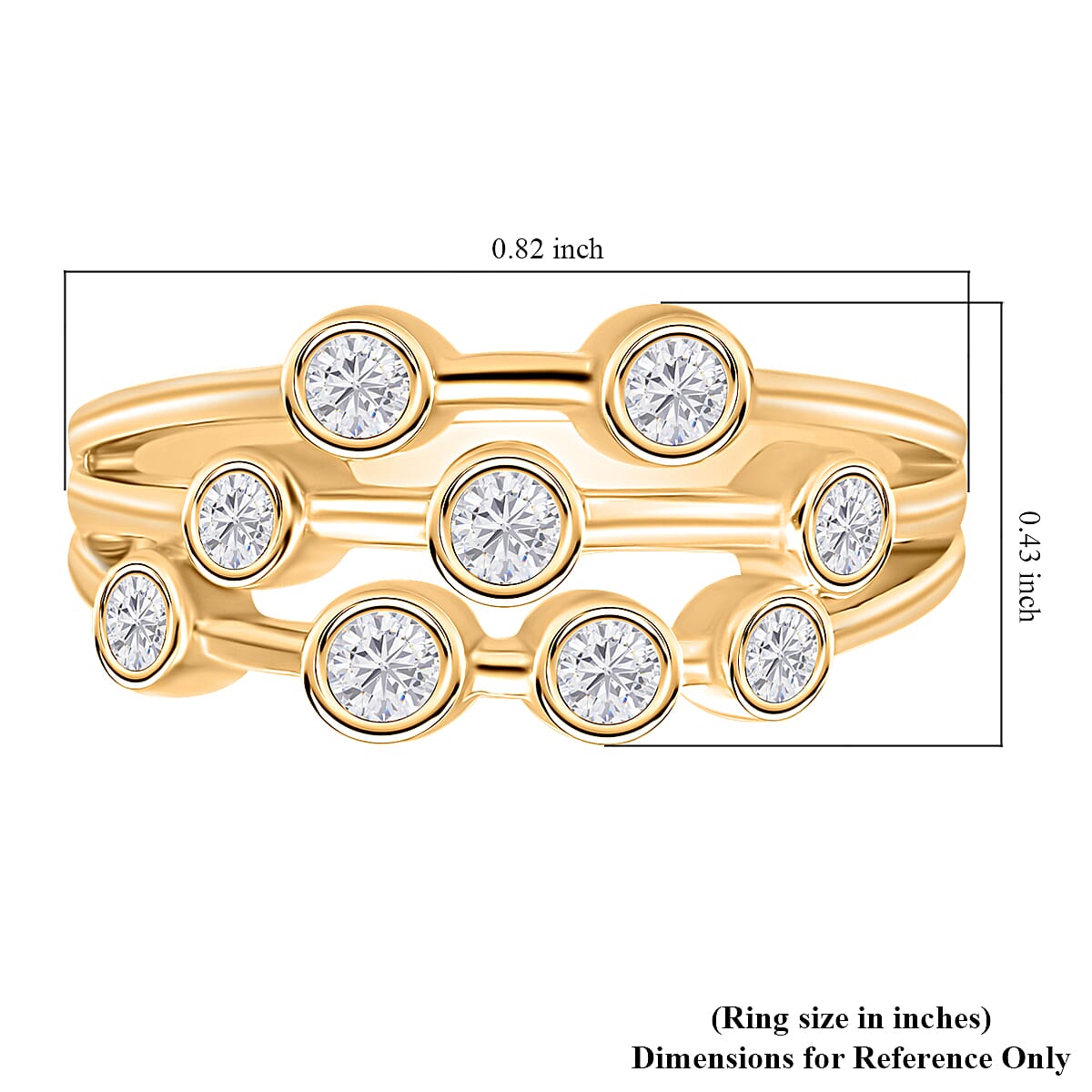 LUXURIANT Lab Grown Diamond  Ring in Vermeil Yellow Gold Sterling Silver 7772560 5
