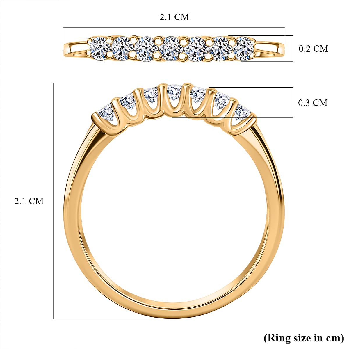Lab Grown Diamond (SI-G-H) Ring in 18K YG VermeilSterling Silver 8277764 6