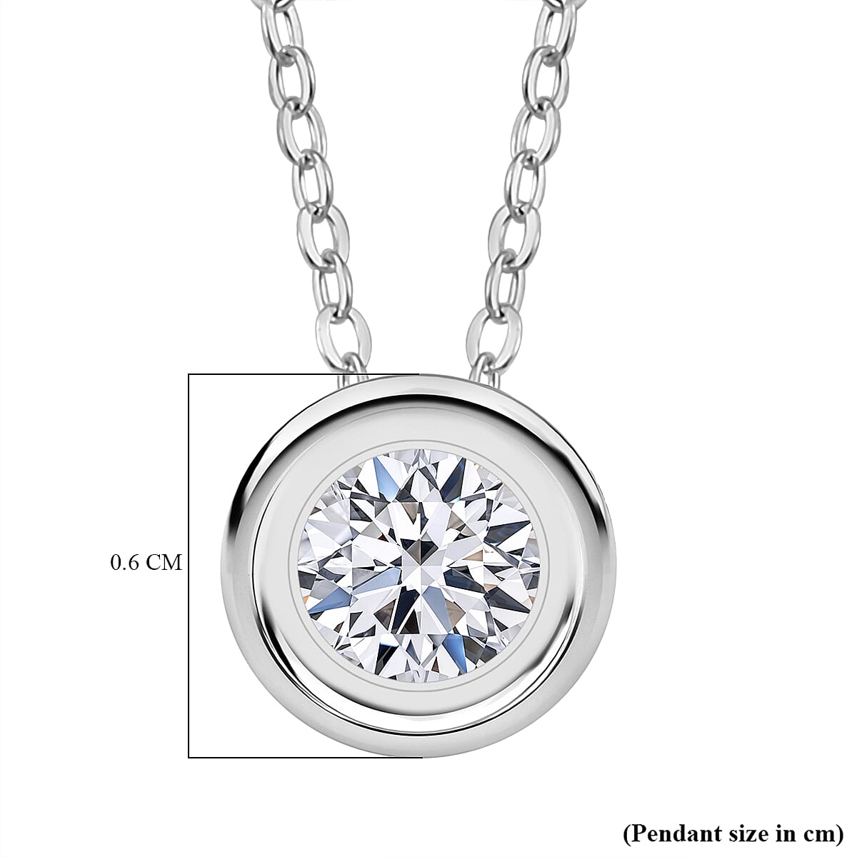 Luxuriant Lab Grown Diamond Solitaire Pendant with Chain in Rhodium Overlay Sterling Silver (0.25 Ct.) 4422605 7