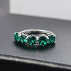 Lab Grown Emerald Ring in Platinum Overlay Sterling Silver 2.25 Ct.