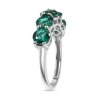 Lab Grown Emerald Ring in Platinum Overlay Sterling Silver 2.25 Ct.