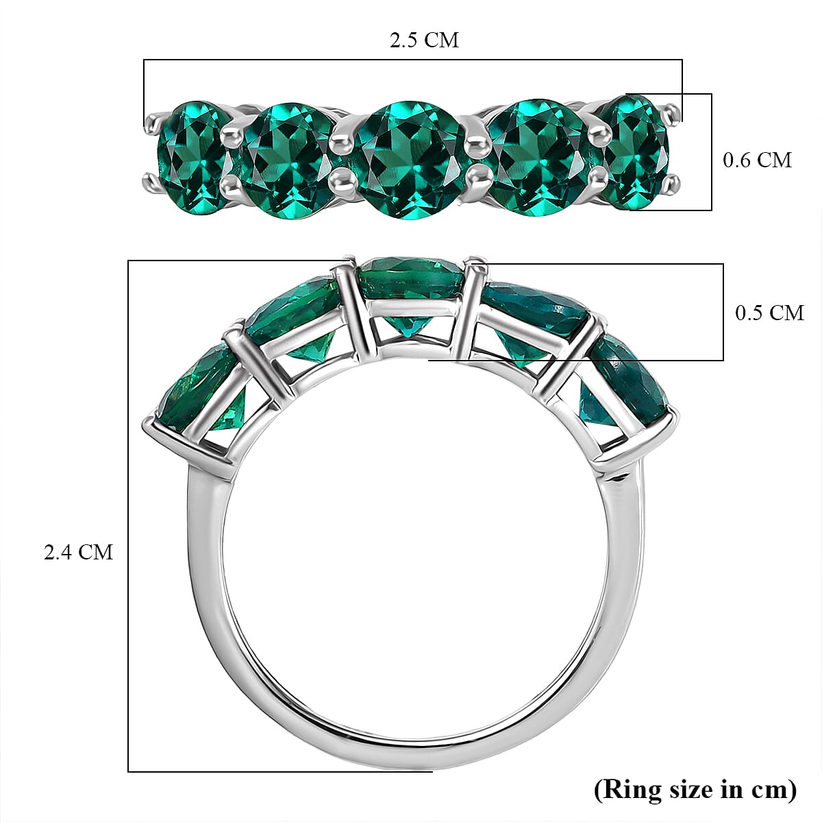 Lab Grown Emerald Ring in Platinum Overlay Sterling Silver 2.25 Ct. 8155415 6