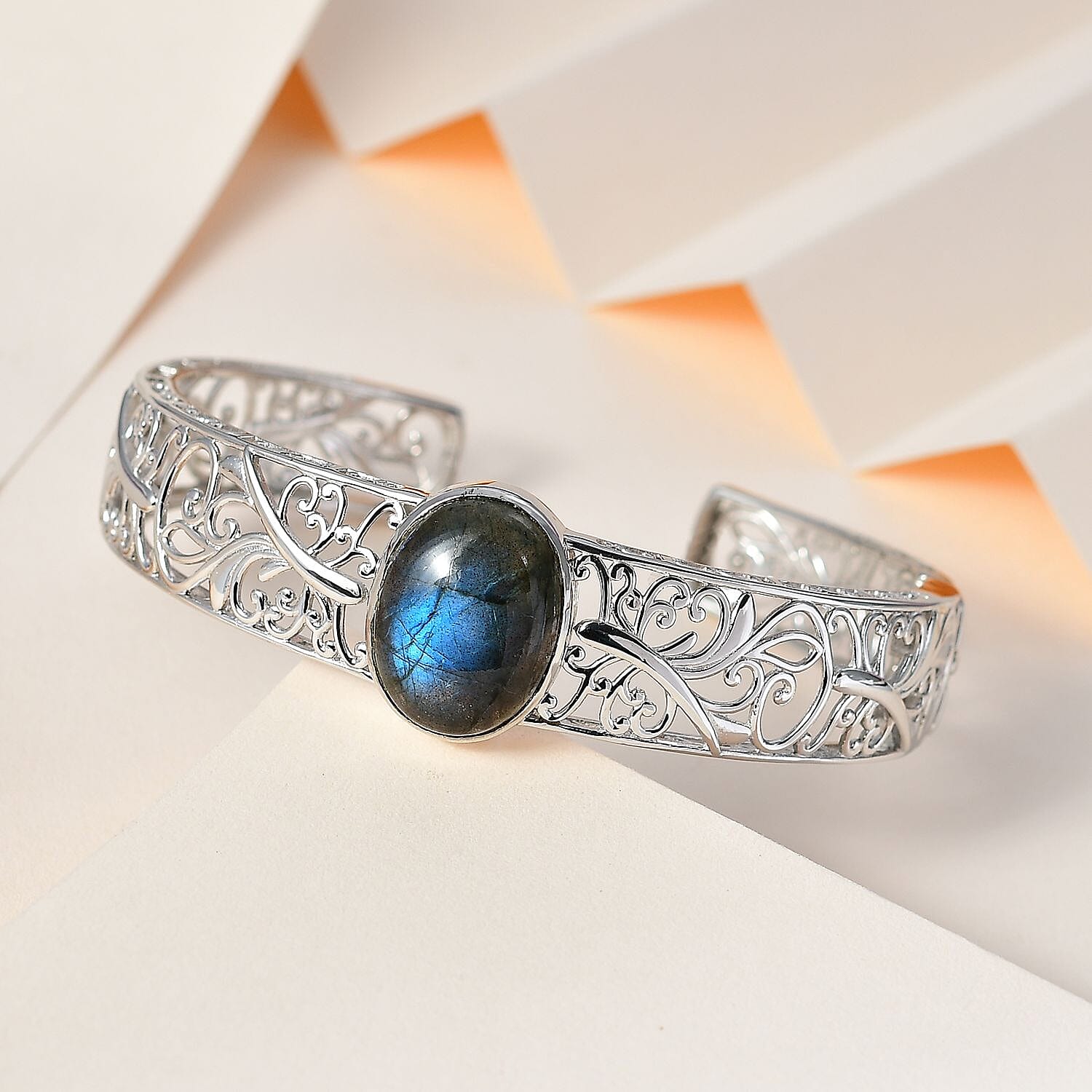 Designer Inspired - Labradorite Cuff Bangle (Size 7.5 cm) 7715448 1