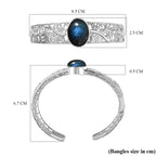 Designer Inspired - Labradorite Cuff Bangle (Size 7.5 cm)