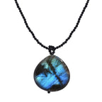 Labradorite,Black Spinel Necklace (Size - 20) 124.13 Ct