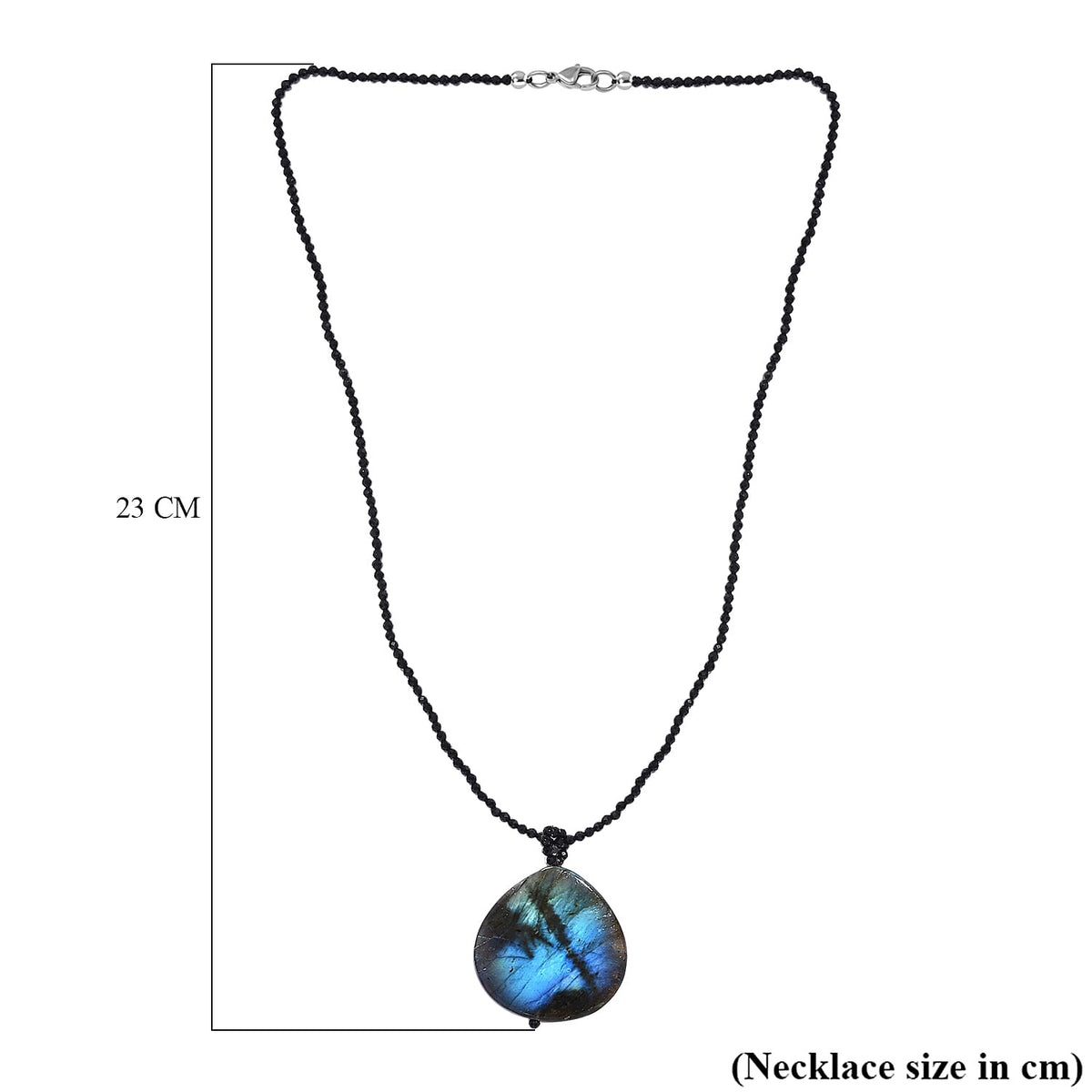 Labradorite,Black Spinel Necklace (Size - 20) 124.13 Ct 7955943 5