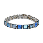 Labradorite Bracelet (Size - 7.5) in Platinum Overlay Sterling Silver 76.19 Ct, Silver Wt 16.00 Gms