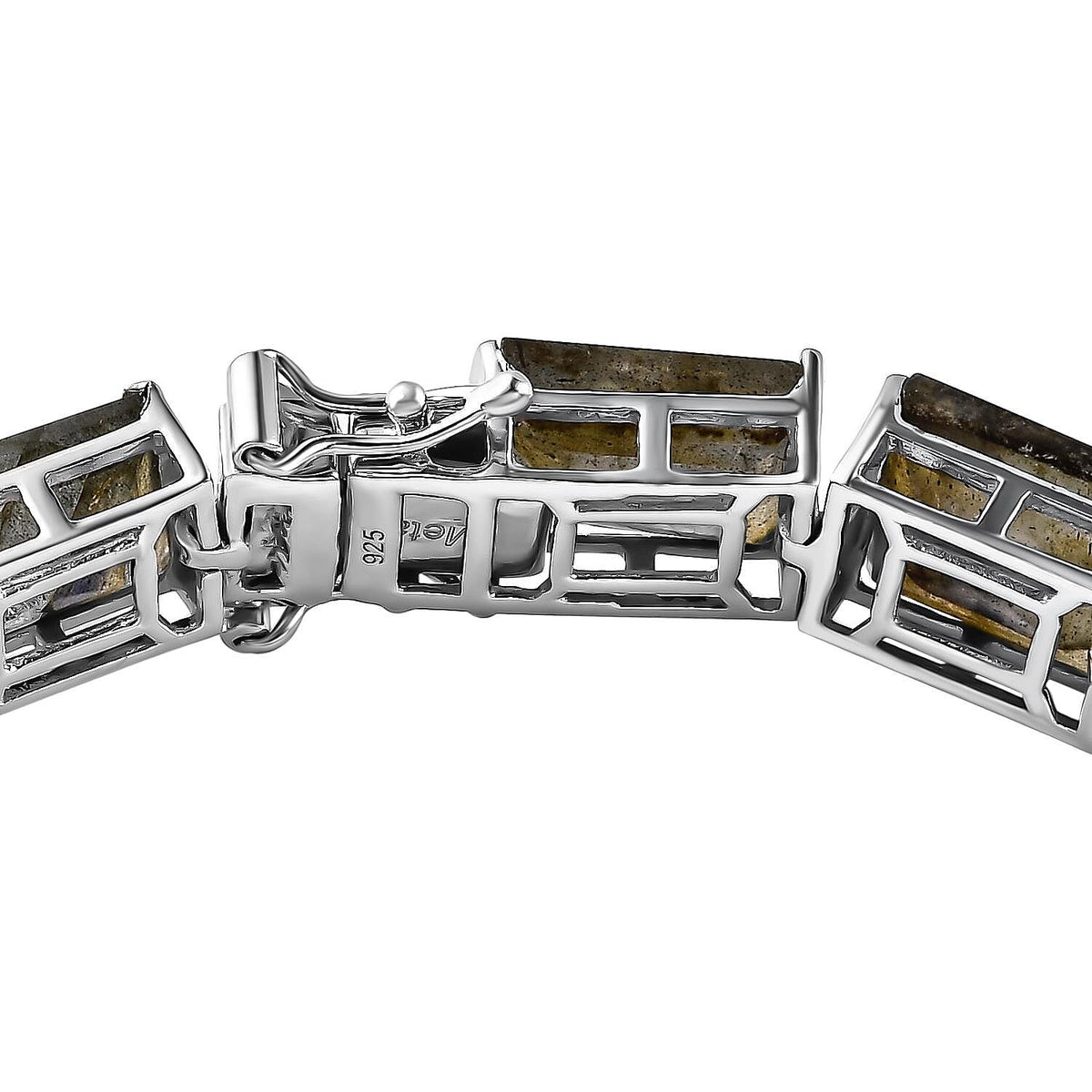 Labradorite Bracelet (Size - 7.5) in Platinum Overlay Sterling Silver 76.19 Ct, Silver Wt 16.00 Gms 7188980 4