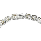 D'joy AAA Natural Labradorite Cluster Bracelet (Size - 8) with GB Lock Box in Rhodium Overlay Sterling Silver 28.72 Ct, Silver Wt. 11.31 Gms.
