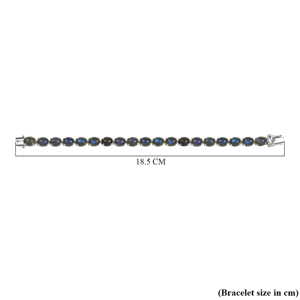 D'joy AAA Natural Labradorite Link Bracelet (Size - 7) with GB Lock Box in Rhodium Overlay Sterling Silver 24.80 Ct. 8172240 5