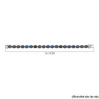 D'joy AAA Natural Labradorite Cluster Bracelet (Size - 8) with GB Lock Box in Rhodium Overlay Sterling Silver 28.72 Ct, Silver Wt. 11.31 Gms.