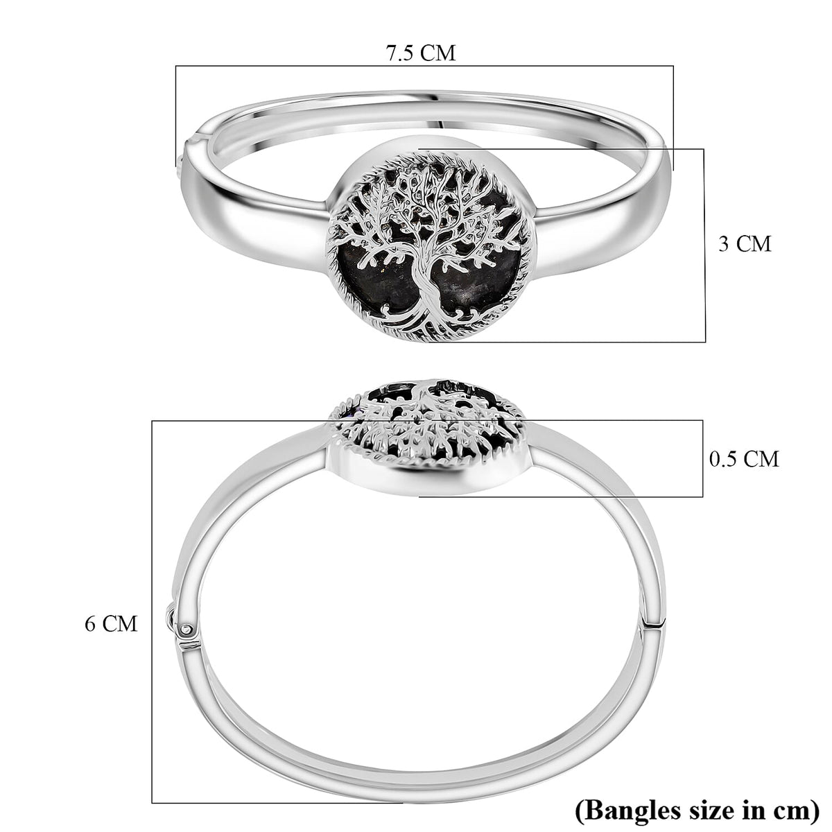Tree of Life Collection - Labradorite Cuff Bangle (Size 7.5) 8275487 6