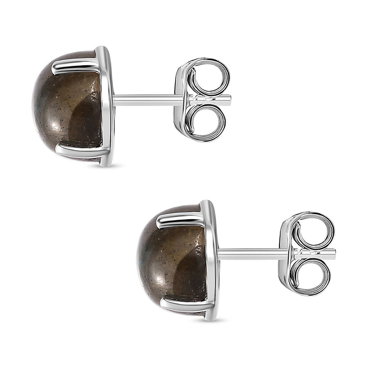 Labradorite Stud Earrings in Platinum Overlay Sterling Silver 5.258  Ct. 7702353 6