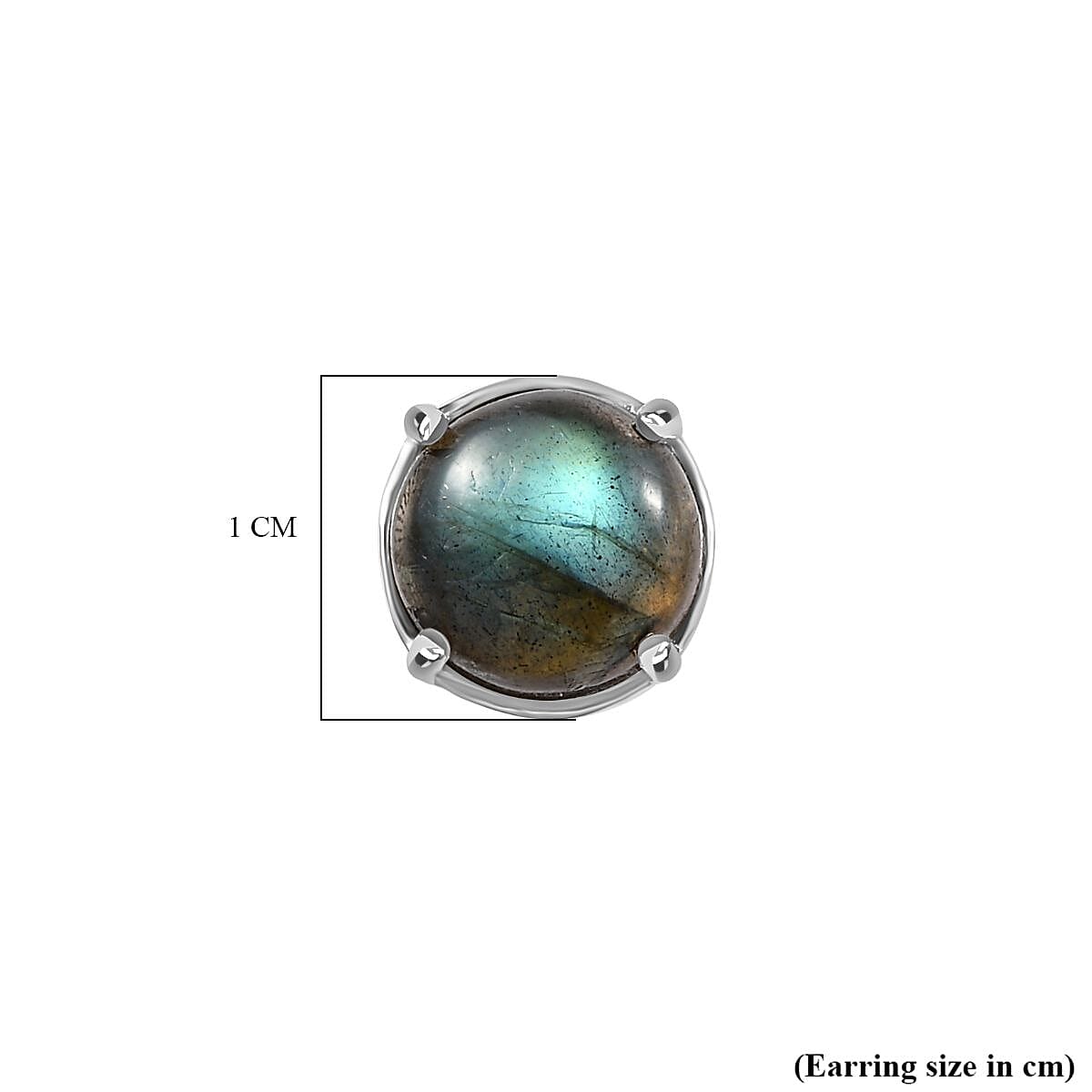 Labradorite Stud Earrings in Platinum Overlay Sterling Silver 5.258  Ct. 7702353 7