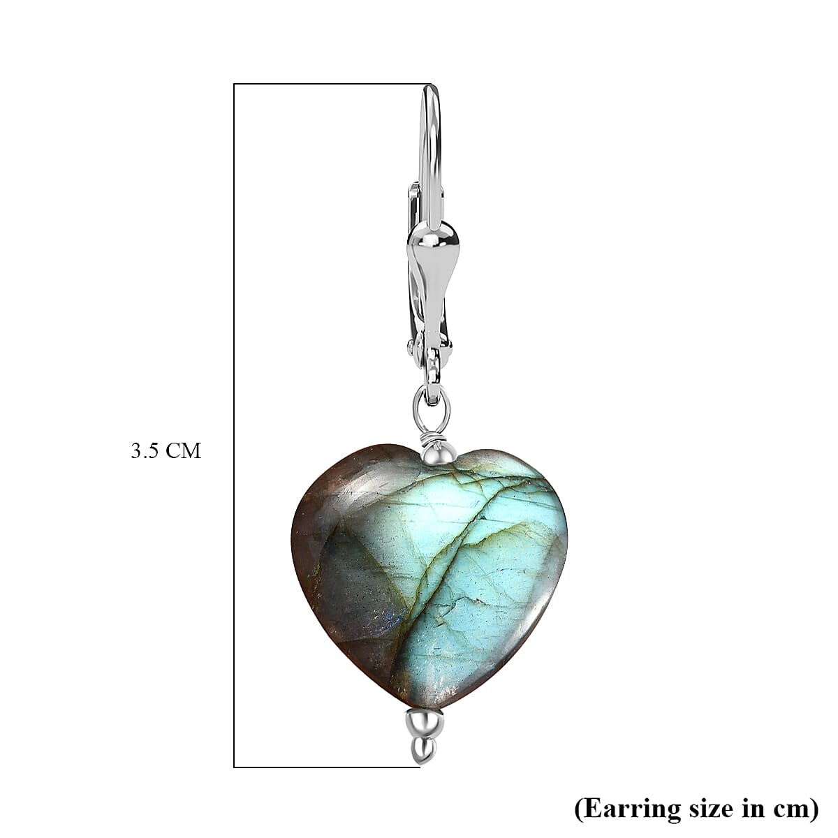 Labradorite Earring in Rhodium Overlay Sterling Silver 43 Ct 7723460 5