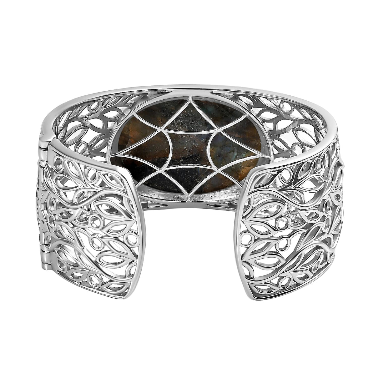Designer Close Out- 78 Ct. Large Labradorite Cuff Bangle Size (7.5) 7759144 6