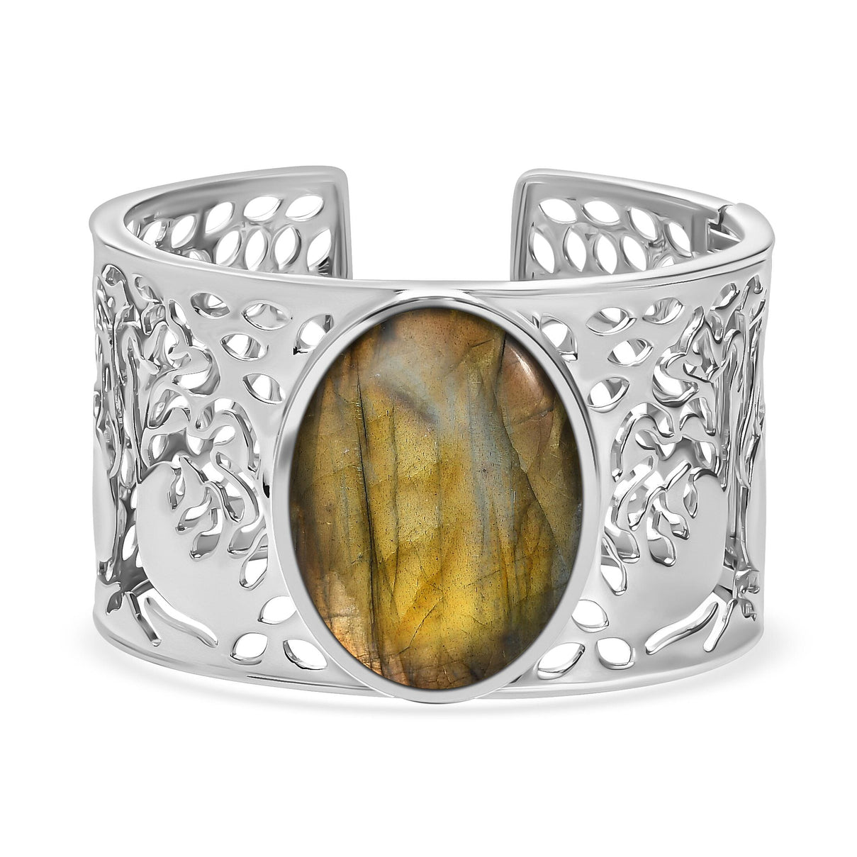 Labradorite Cuff Bangle - White 72 Cts 7767667 0