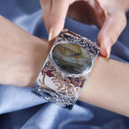 Labradorite Cuff Bangle - White 72 Cts