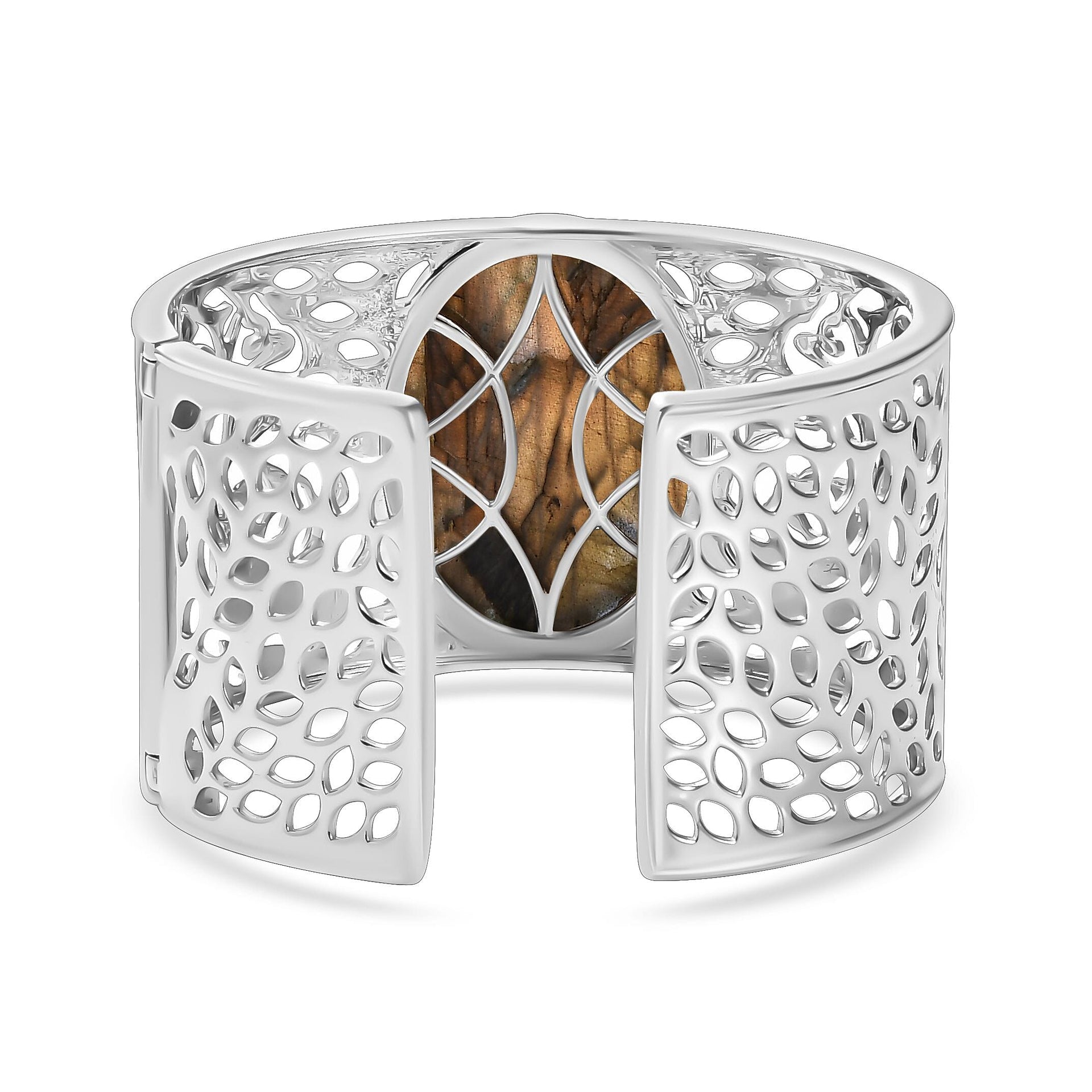 Labradorite Cuff Bangle - White 72 Cts 7767667 5