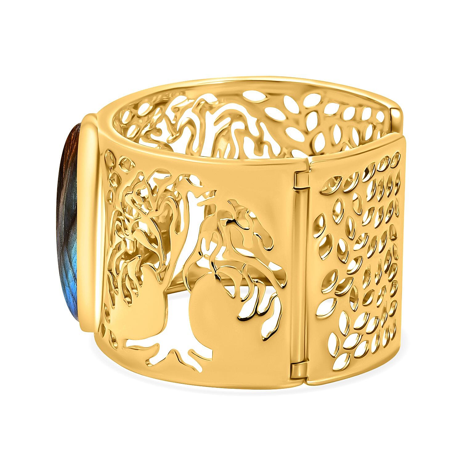 Labradorite Solitaire Cuff Bangle in Yellow Goldtone 72 ct. 7767668 4