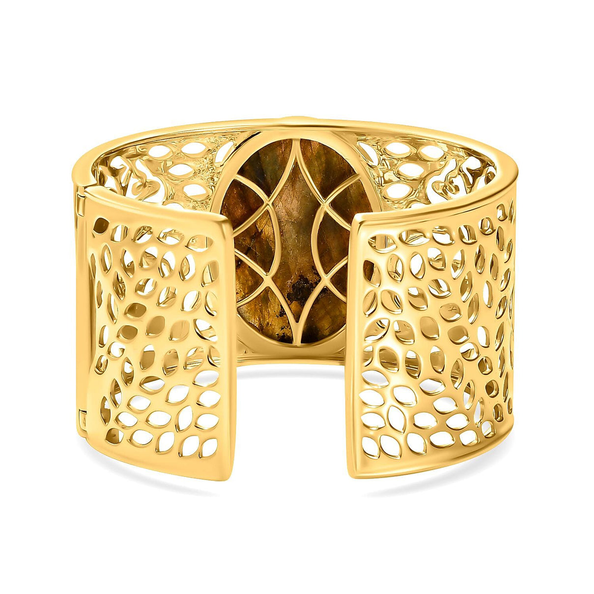 Labradorite Solitaire Cuff Bangle in Yellow Goldtone 72 ct. 7767668 5