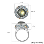 GP Celestial Dream Collection - Labradorite & Multi Gemstone Ring in 18K Yellow Gold Vermeil Plated Sterling Silver 8.28 Ct