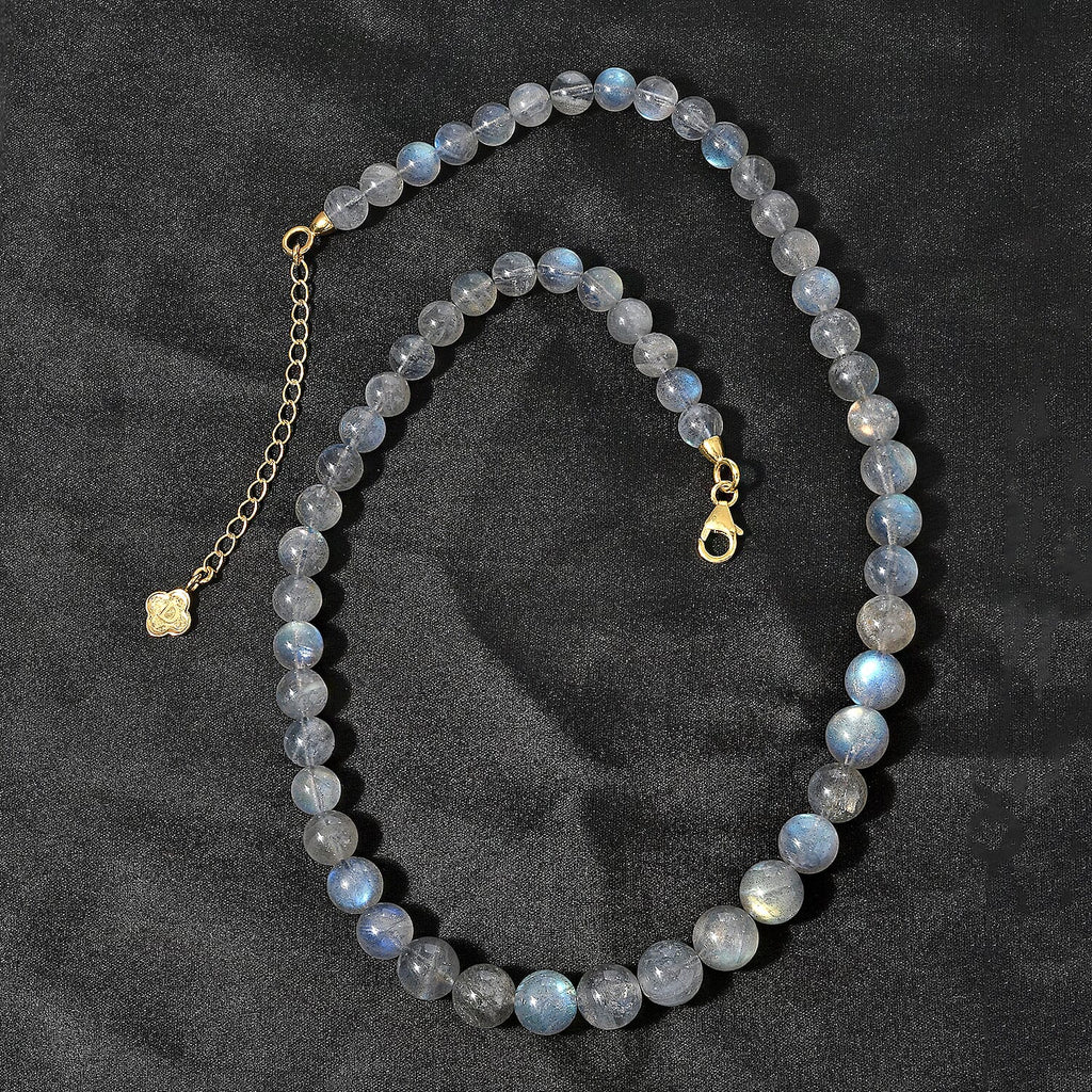 One Time Closeout - Labradorite Necklace (Size - 18) in 18k Gold Vermeil Sterling Silver 190.00 ct