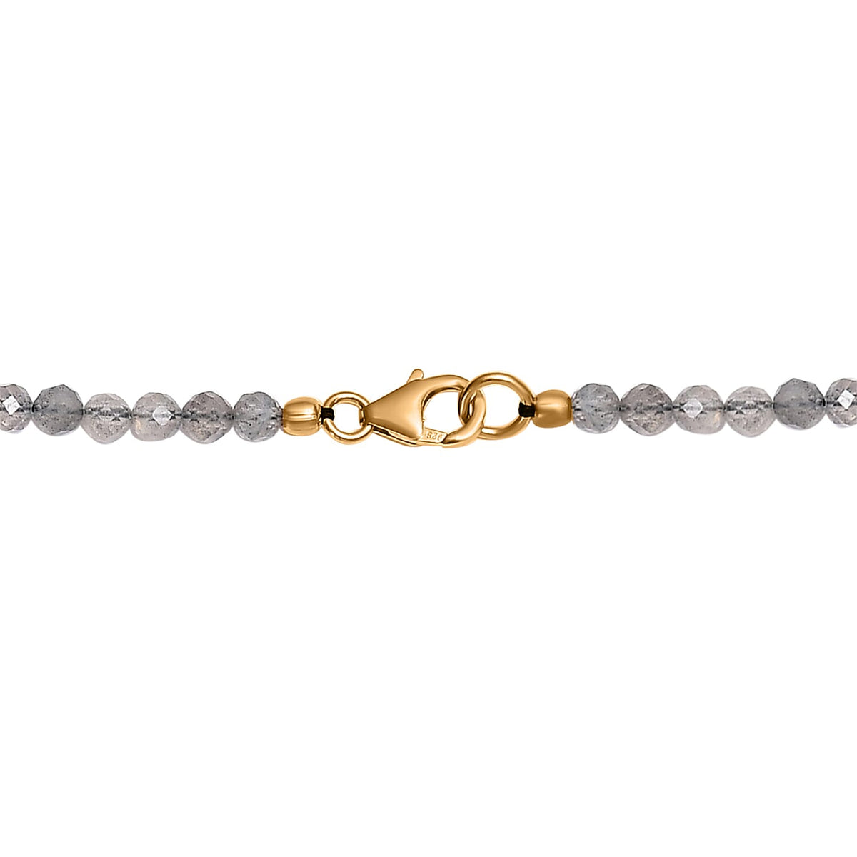 One Time Deal - Labradorite Beads Necklace (Size - 20) in 18K Yellow Gold Vermeil Plated Sterling Silver 51.17 Ct. 7588058 3