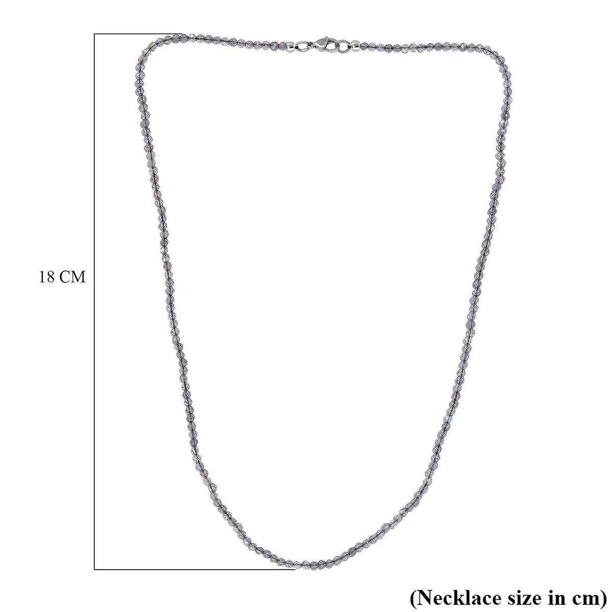 Labradorite Necklace (Size - 20) in Rhodium Overlay Sterling Silver 35.0 Ct 7955939 5