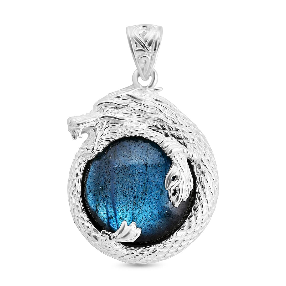 Royal Bali Collection Labradorite Dragon Pendant in Sterling Silver 25.27 Ct. 7910261 0