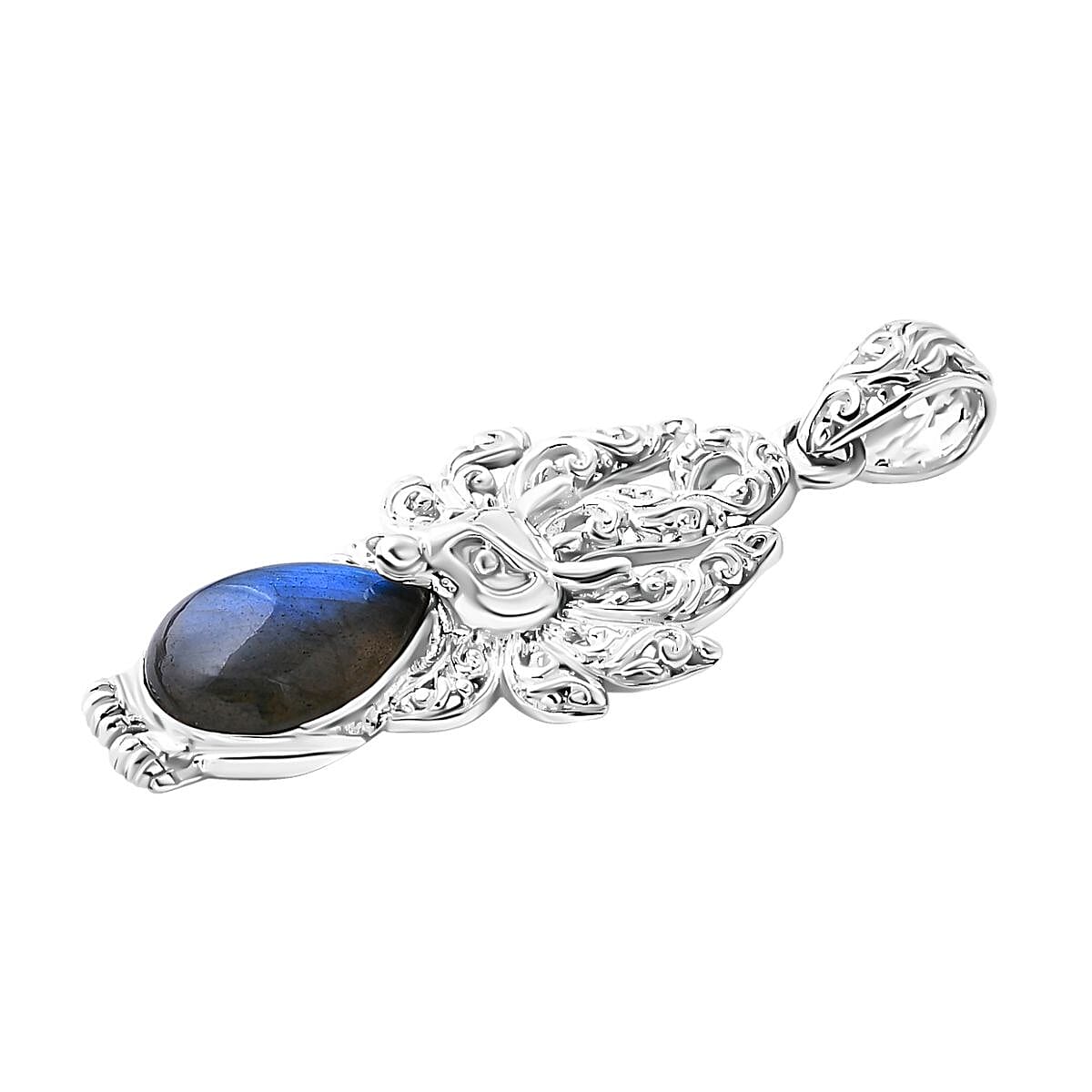 Labradorite Kitsune Solitaire Pendant in Sterling Silver 6.50 ct. 7844452 4