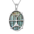 Labradorite Pendant with Chain (Size 20) in Platinum Overlay Sterling Silver 25.00 Ct