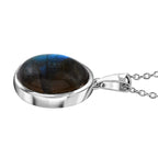 Labradorite Oval Cabochon Pendant with Chain (Size 20) 11.90 Ct.