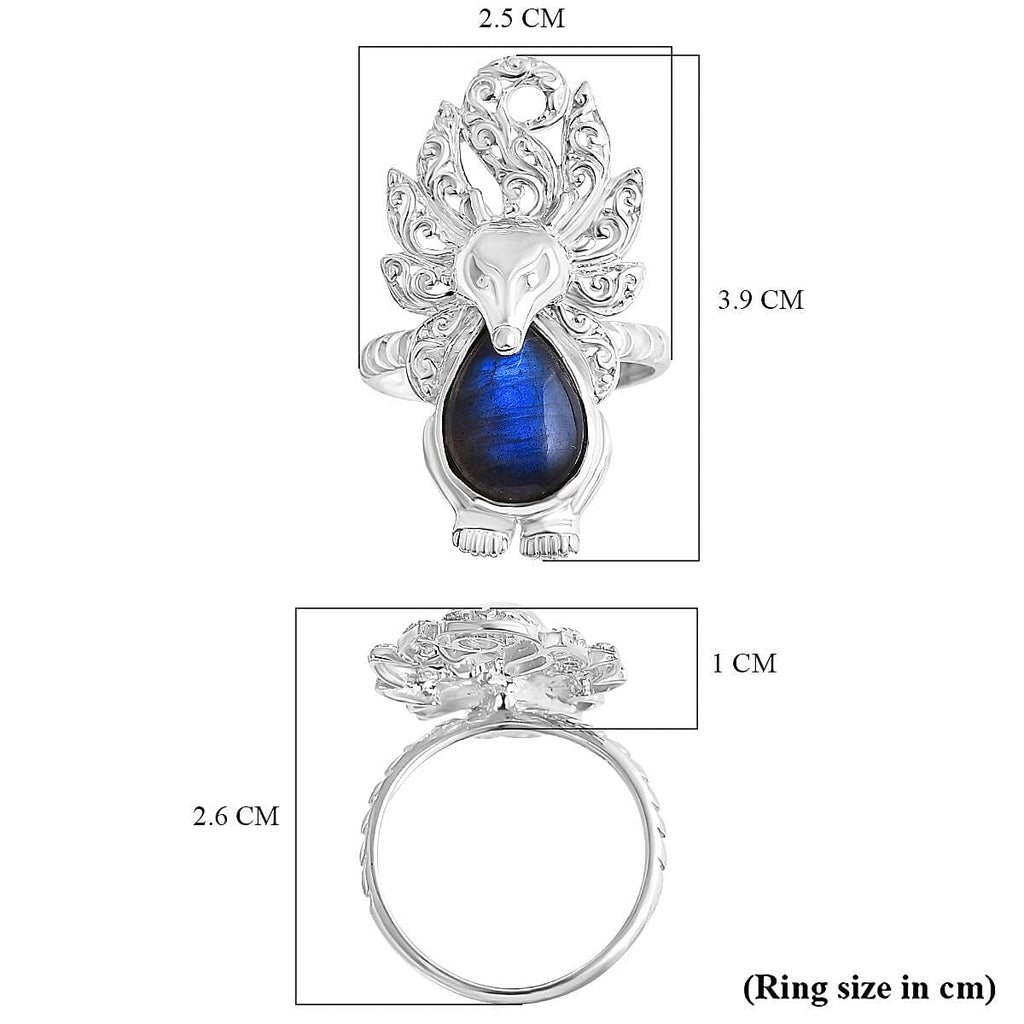 Labradorite Ring Sterling Silver 6.50 Ct