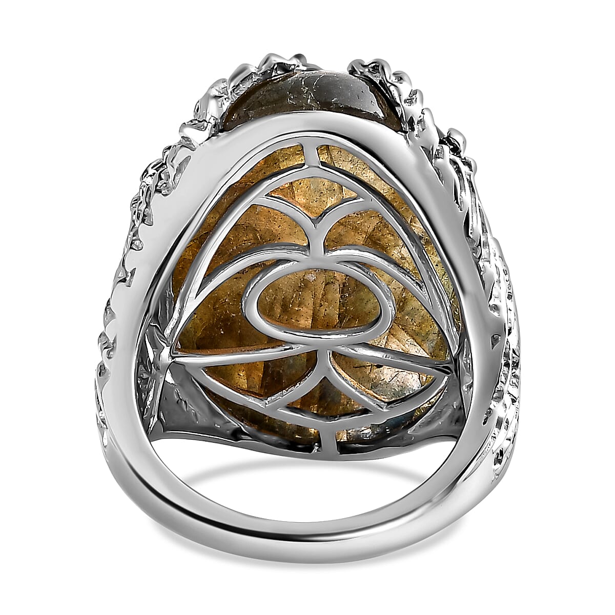Labradorite Ring in Platinum Overlay Sterling Silver 25.45 Ct. 7199240 5