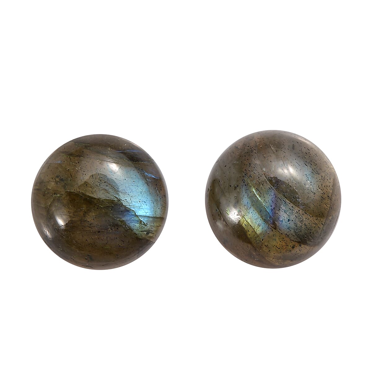 Set of 2 Labradorite Loose Gemstones in Round Shape (8.0mm) 7763320 0
