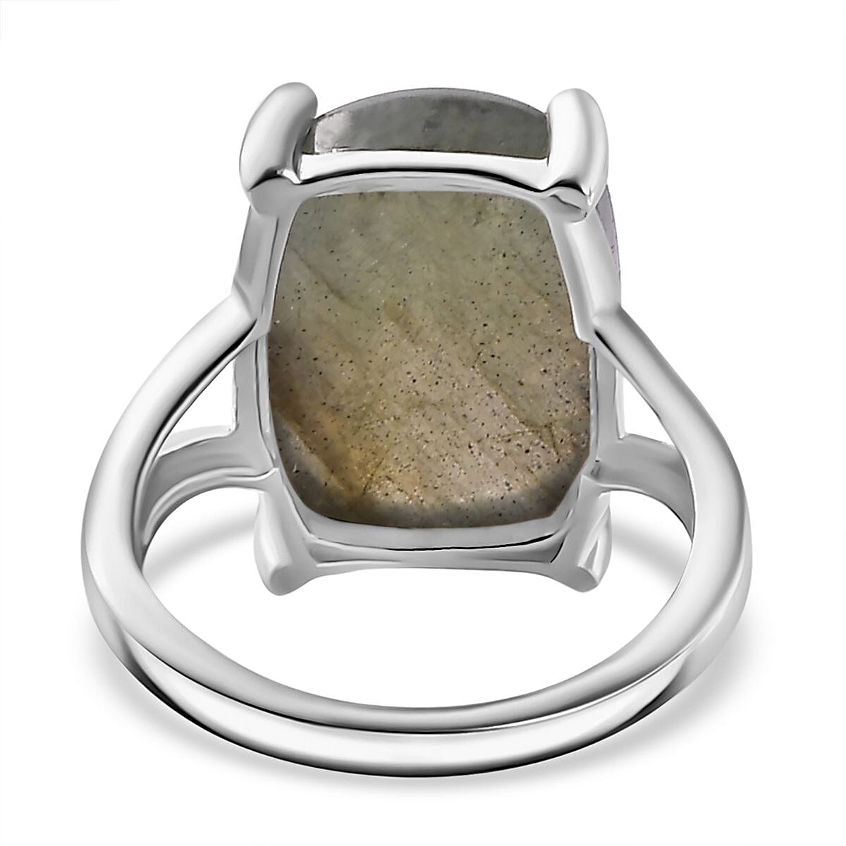 Labradorite Solitaire Ring in Platinum Overlay Sterling Silver, 11.110  Ct. 7807333 5