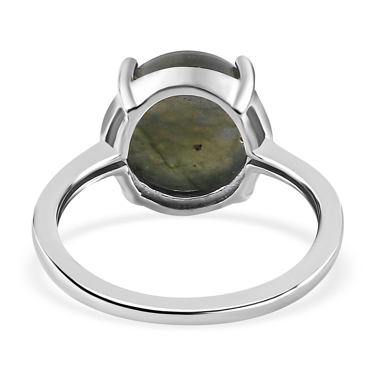Labradorite Solitaire Ring in Platinum Overlay Sterling Silver 4.20 Ct 7706158 5
